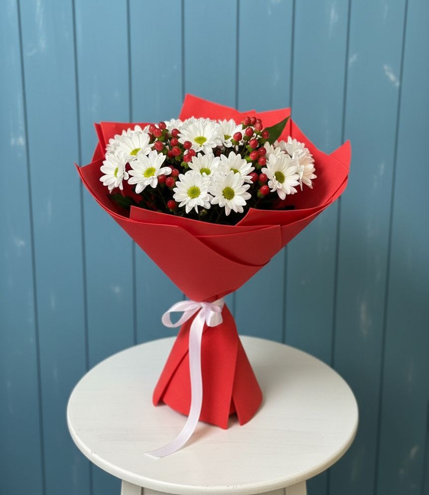 Букет цветов из: Хризантемы в Новокасторное