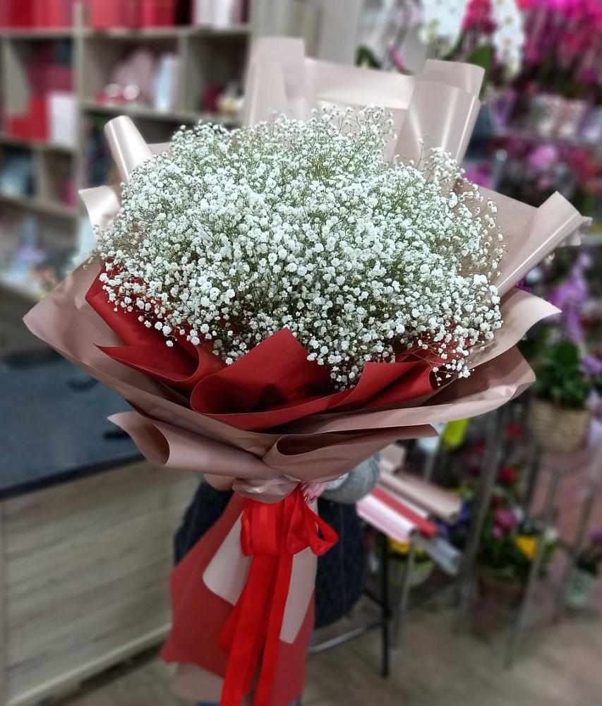 Букет Белые хлопья в Новокасторное Букет цветов из: Гипсофила в Новокасторное