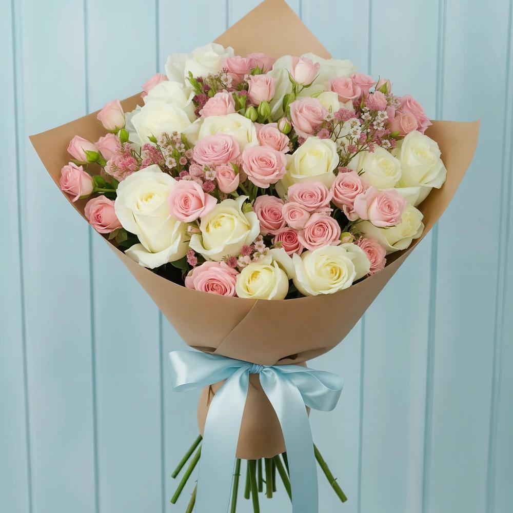 Букет цветов из: Розы в Новокасторное