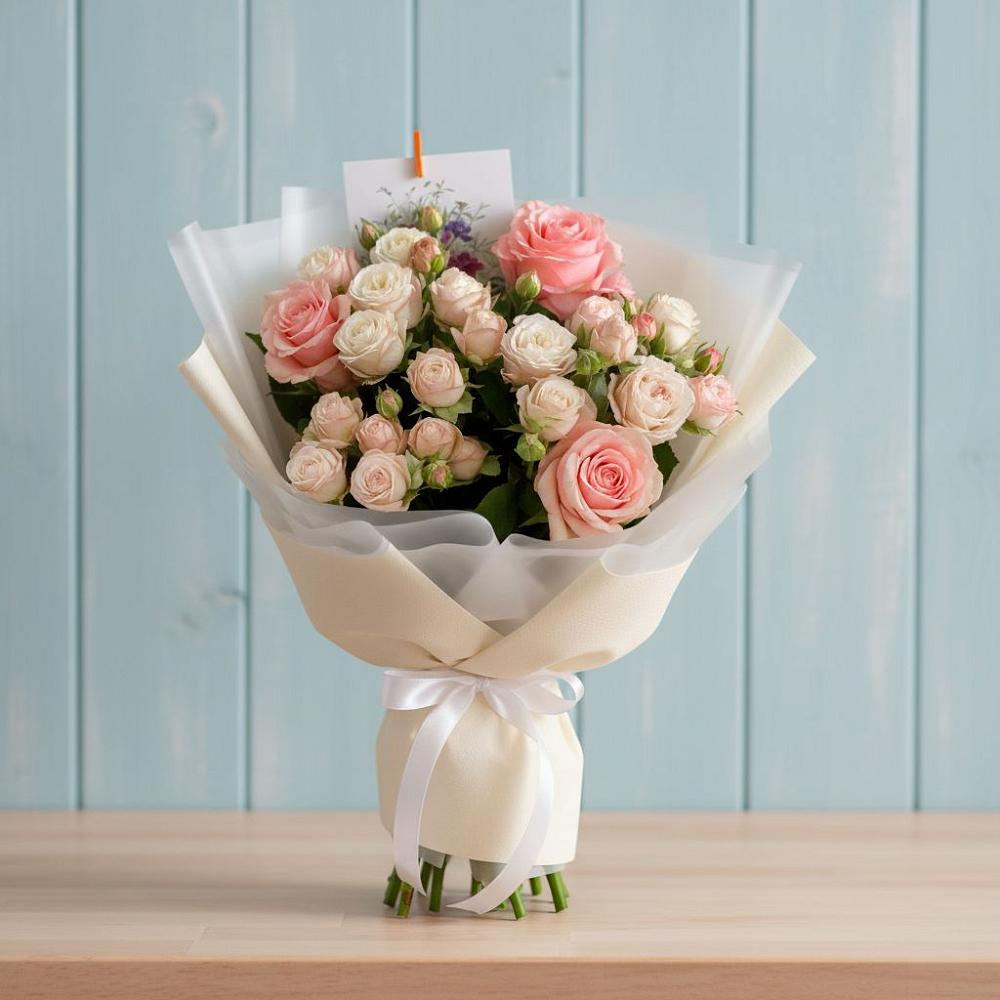 Букет цветов из: Розы в Новокасторное