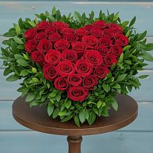 Цветочная композиция из Розы в виде сердца в Новокасторное