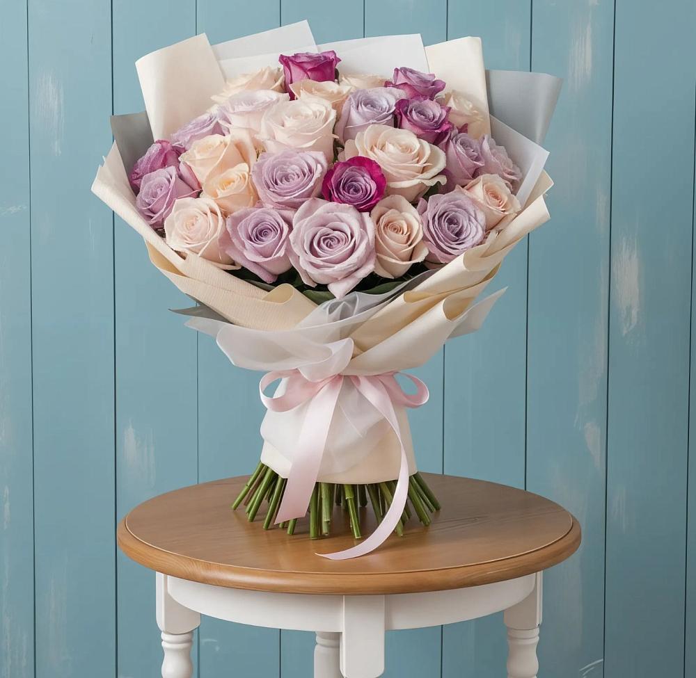 Букет цветов из: Розы в Новокасторное