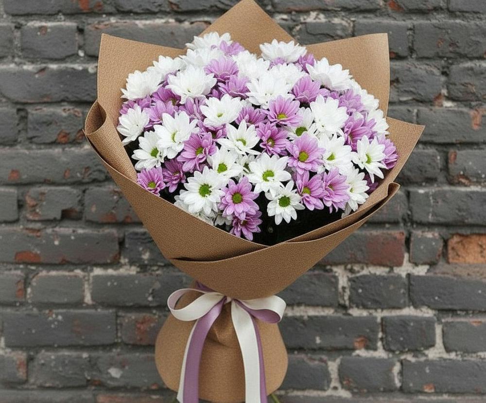 Букет цветов из: Хризантемы в Новокасторное