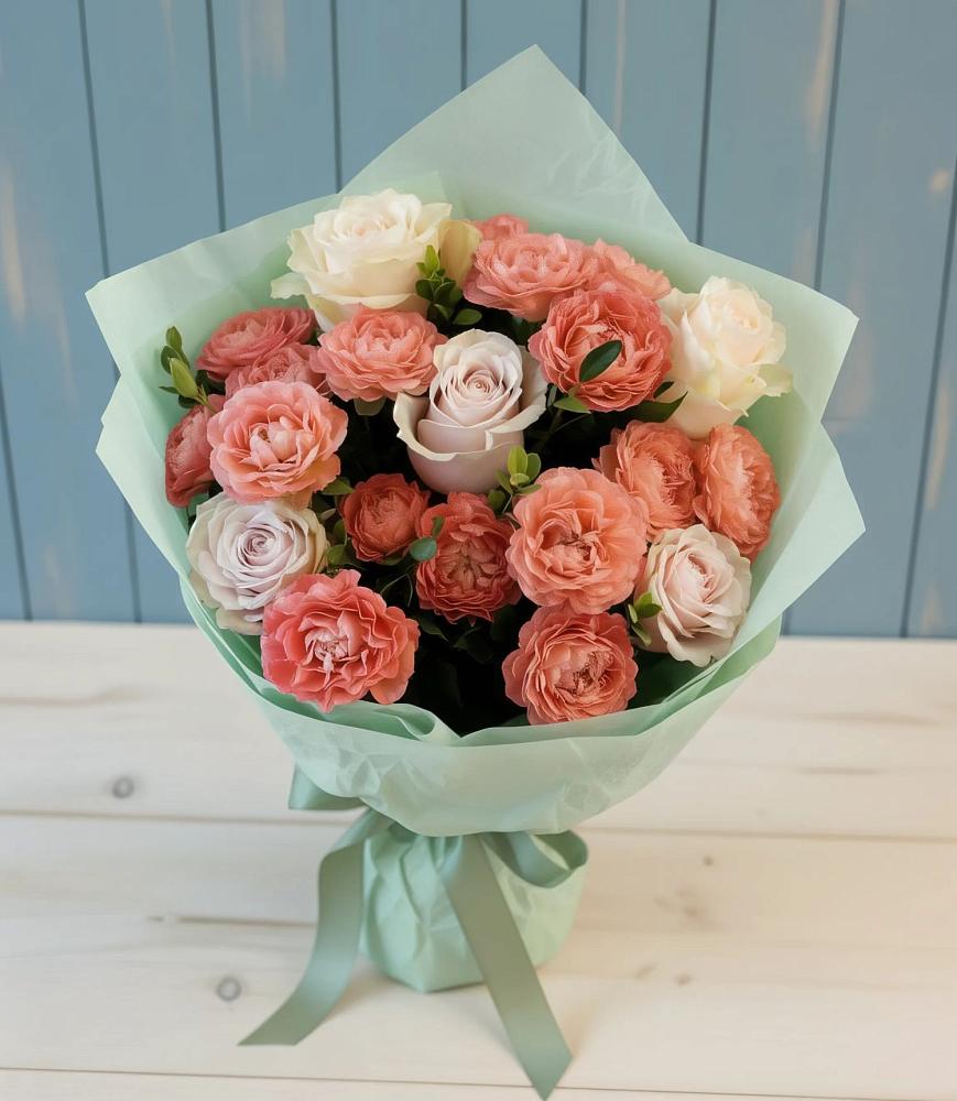 Букет цветов из: Розы в Новокасторное