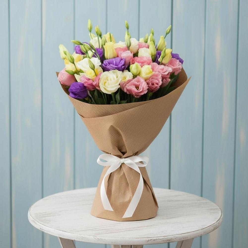 Букет цветов из: Лизиантусы в Новокасторное