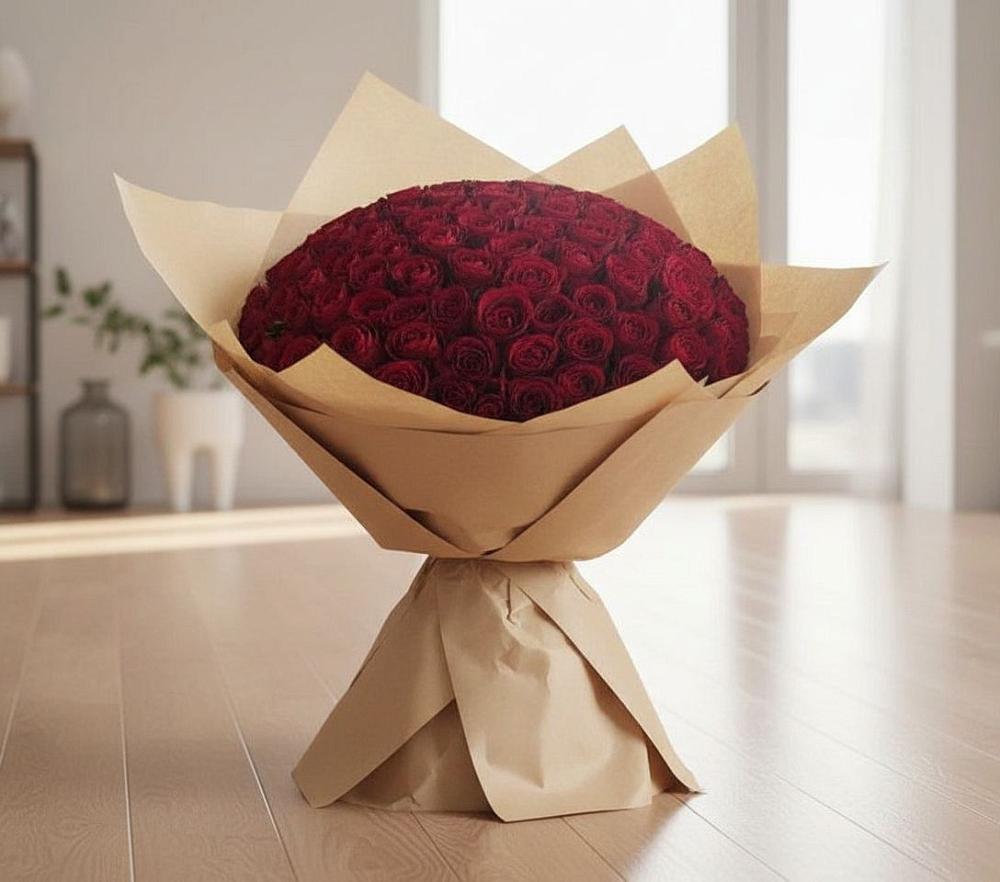 Букет 101 Красная роза в Новокасторное