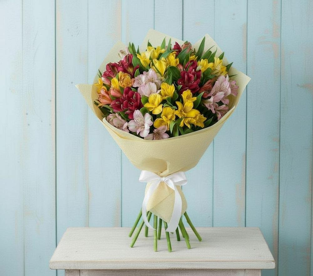 Букет цветов из: Альстромерии в Новокасторное