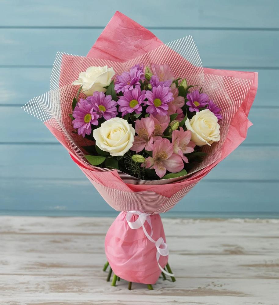 Букет цветов из: Герберы в Новокасторное